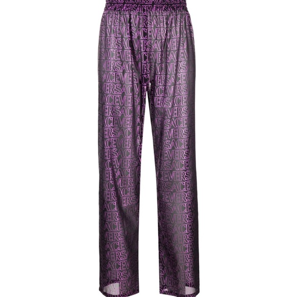 Versace Pants - Versace print logo sheer cover up pant